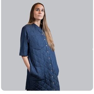 Eve Gravel Blue Quilted Dress